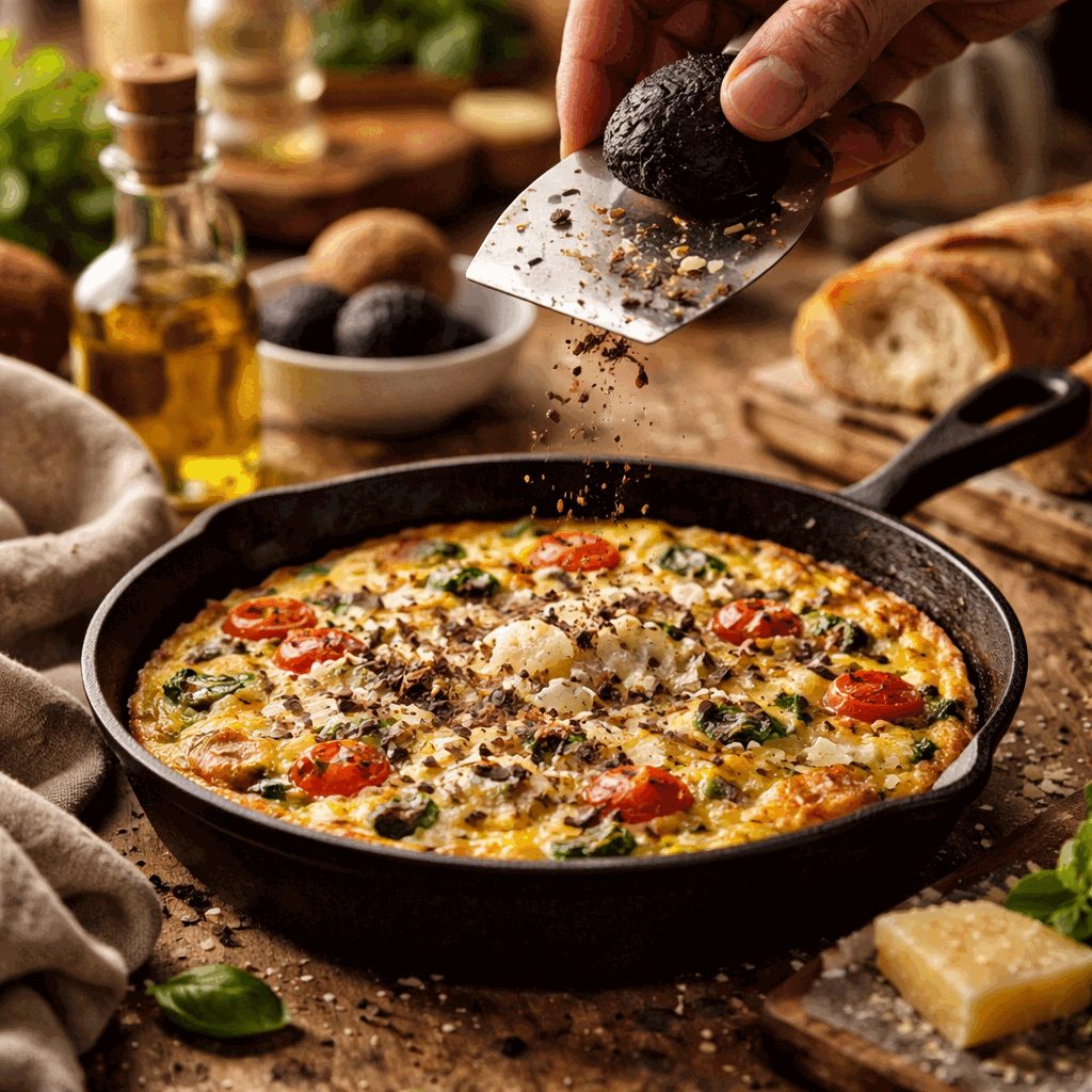 Recept za fritato s tartufi, ki zadiši kot vrhunska trattoria