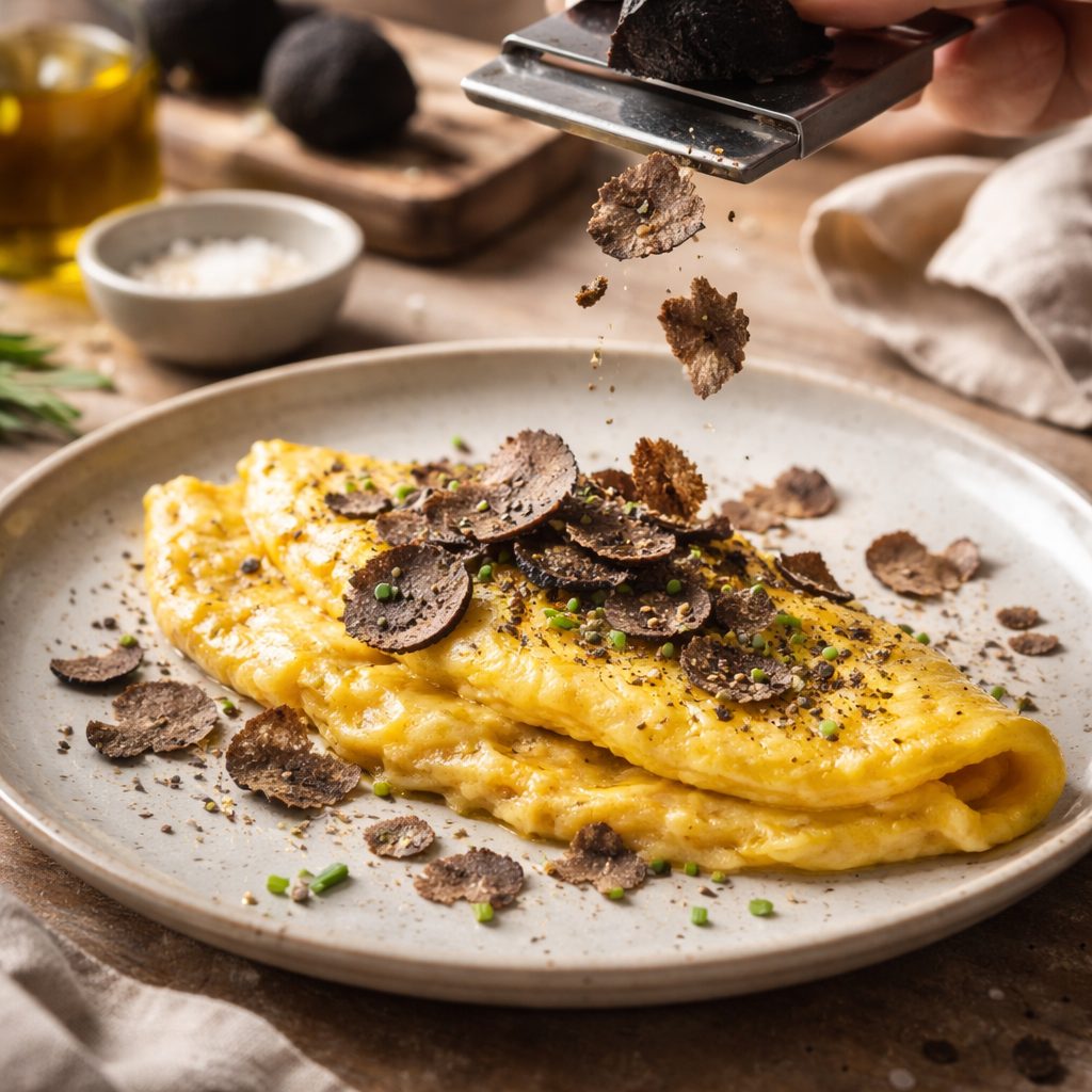 Recept za tartufov omlet, ki res diši po tartufih in ne po kompromisu