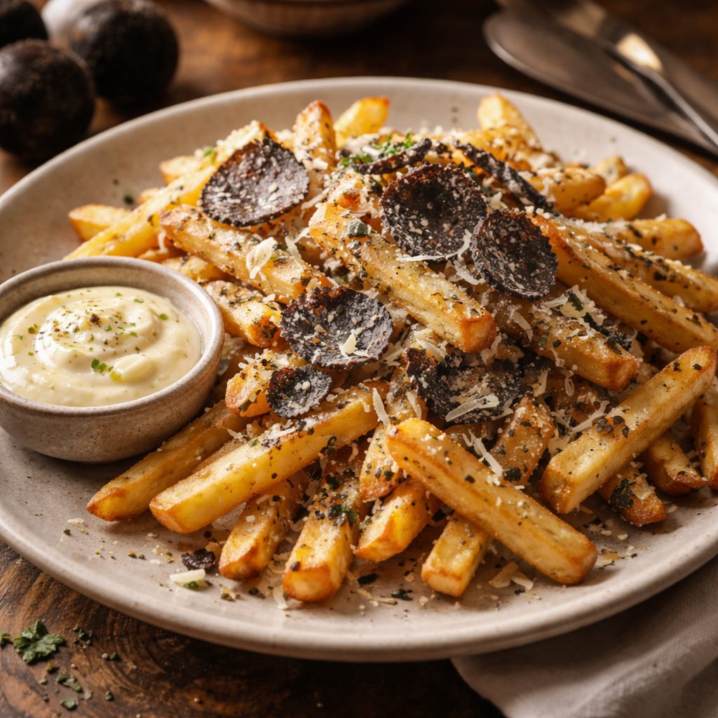 Recept za tartufove pommes z aioli, ki ostanejo hrustljavi in ne delujejo umetno